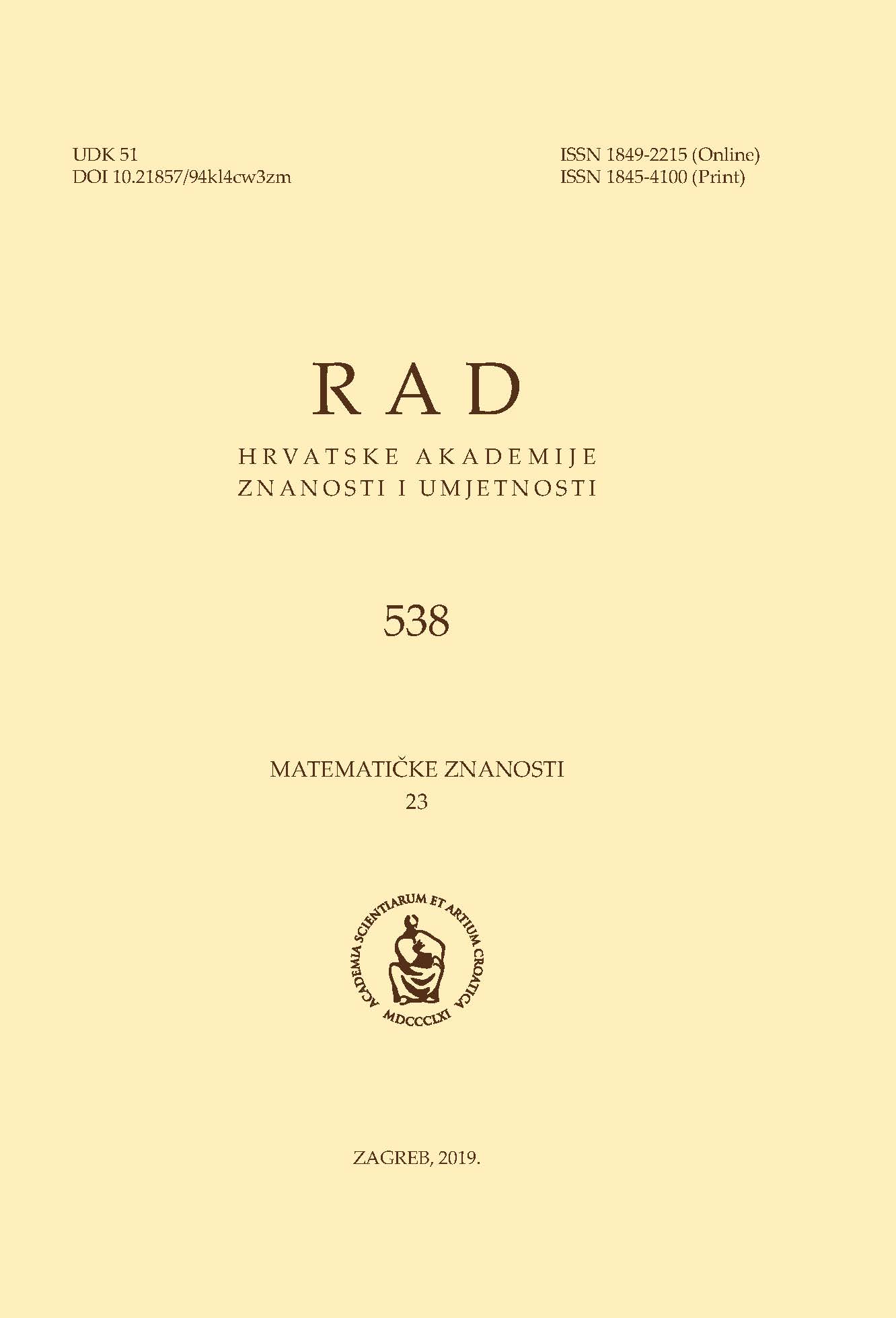 Rad HAZU: Matematičke znanosti